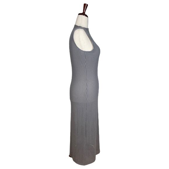 Second Skin by Find Me Now Addison Seersucker Midi Dress in Slate Grey Size: M/L - Picture 4 of 7